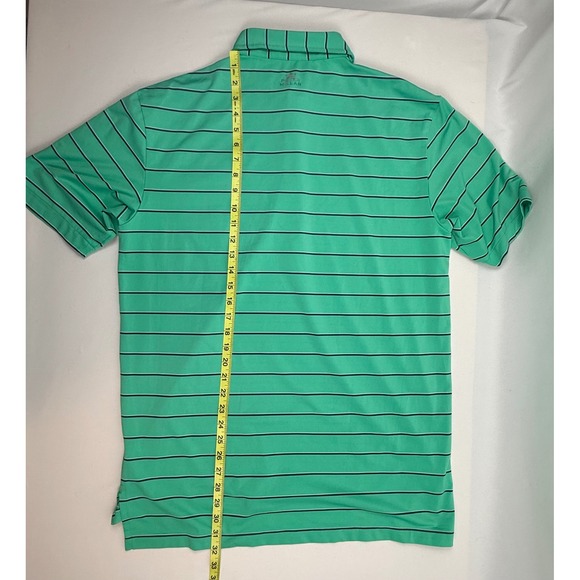 Peter Millar Mens Green Striped Summer Comfort Performance Golf Polo Size M - Picture 7 of 10